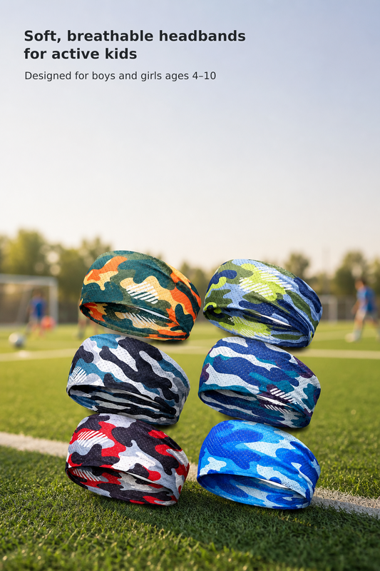 6-Pack Breathable Kids’ Sports Headbands